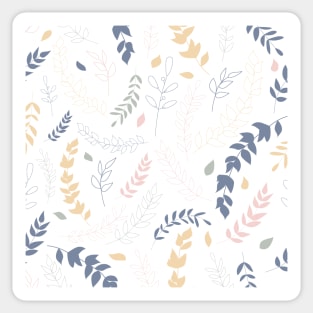 Colorful  leaves pattern Sticker